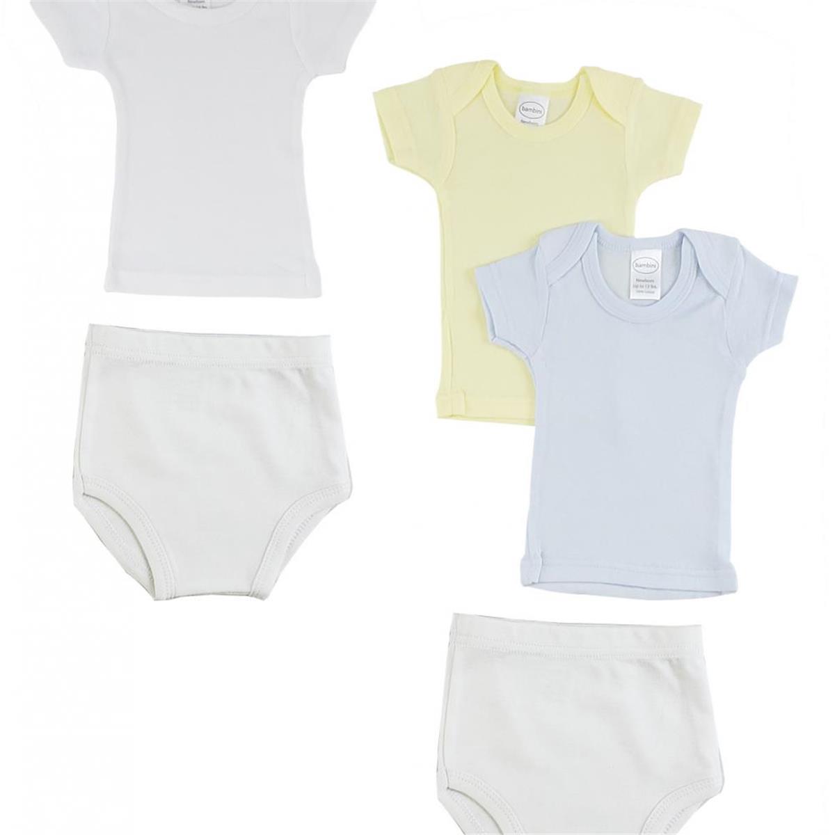 Picture of Bambini CS-0533S Infant Boys T-Shirts & Training Pants&#44; White & Blue - Small