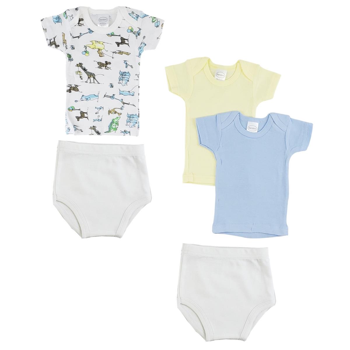 Picture of Bambini CS-0534NB Infant Girls T-shirts & Training Pants&#44; White & Pink - Newborn