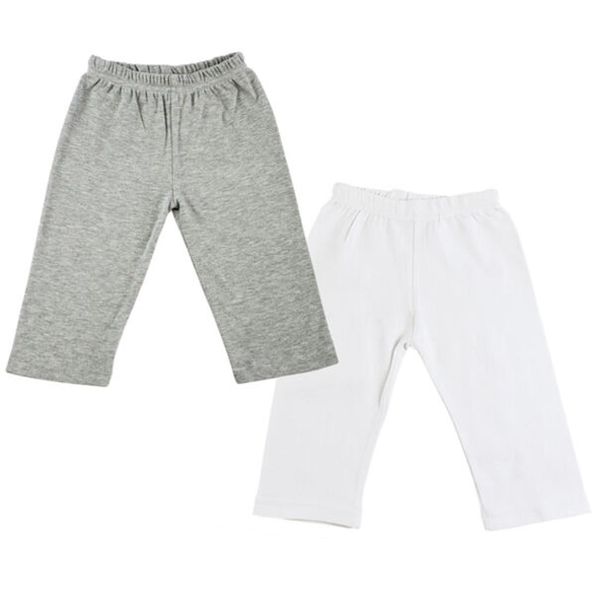 CS-0551M Infant Track Sweat Pants, White & Grey - Medium - Pack of 2