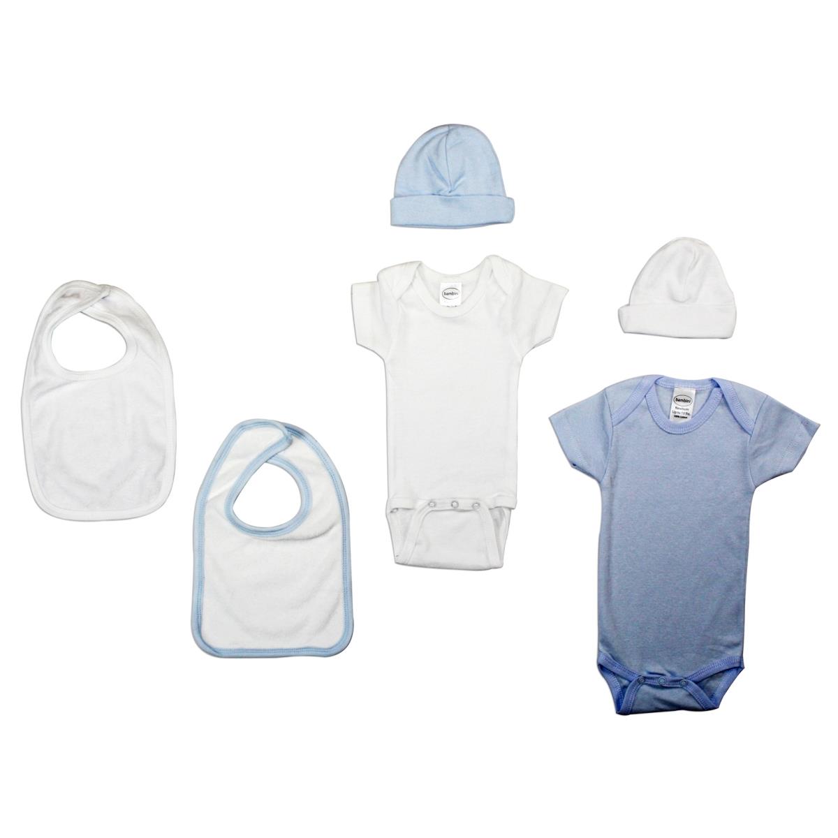LS-0001L  Boys Layette Set, White & Blue - Large