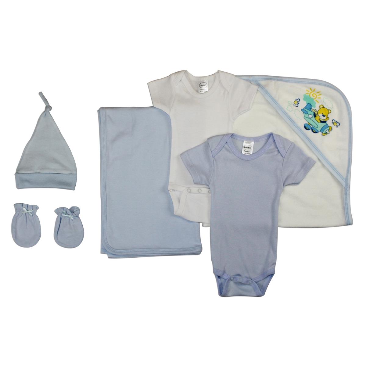 Picture of Bambini LS-0004 Baby Boy Layette Baby Shower Gift Set&#44; White & Blue - Newborn