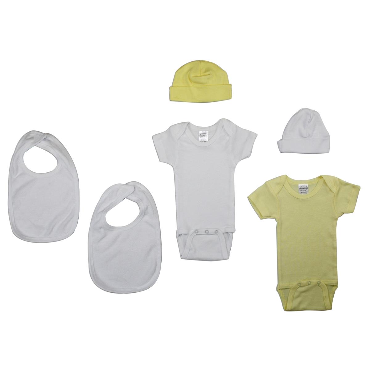 LS-0013 Baby Layette Set, White & Yellow - Newborn