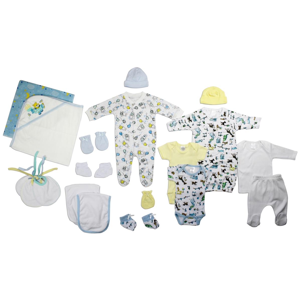 Picture of Bambini LS-0016 Baby Boy Layette Baby Shower Gift Set&#44; White & Blue - Newborn
