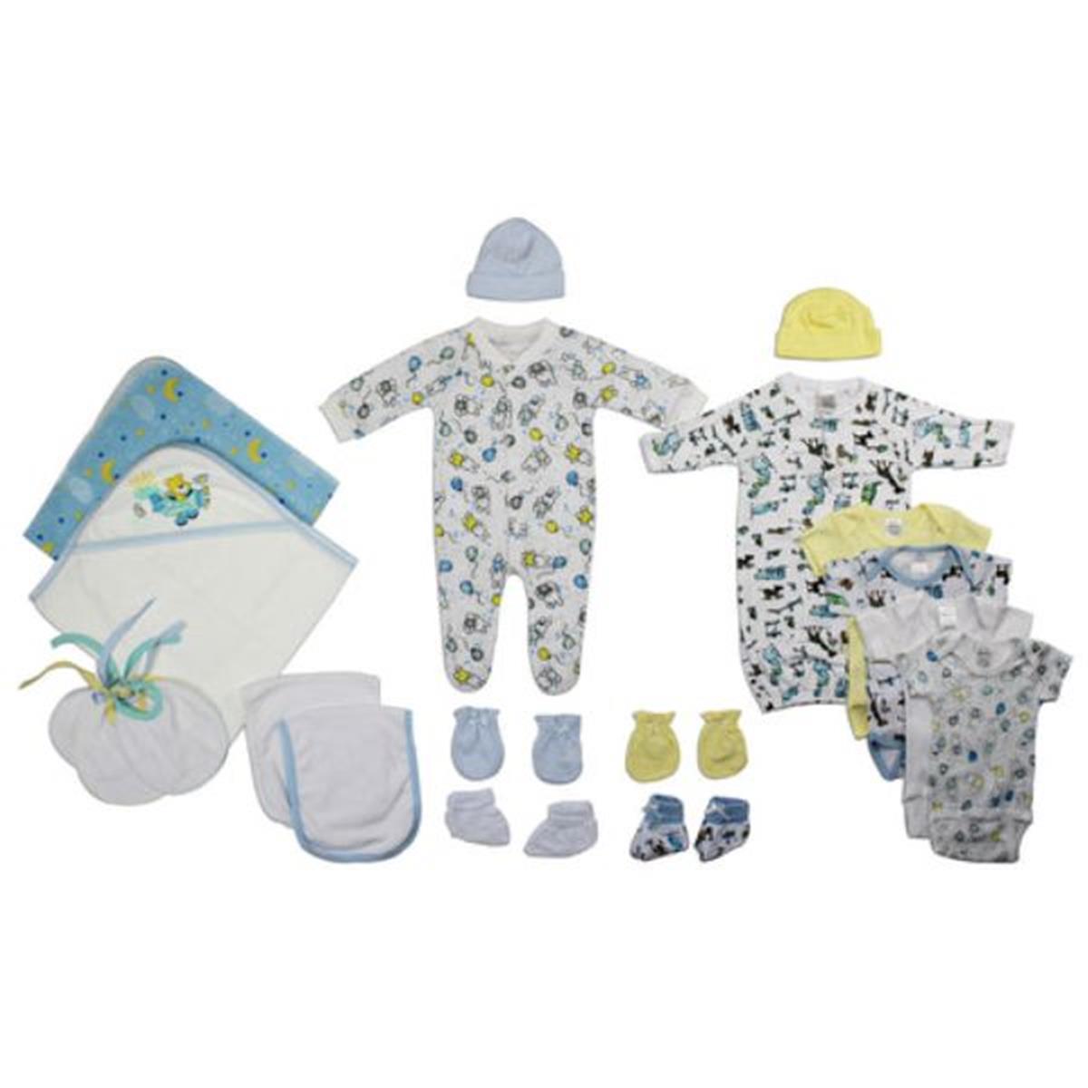 Bambini LS-0020 Newborn Baby Boy Layette Baby Shower Gift Set&#44; White & Blue - Newborn