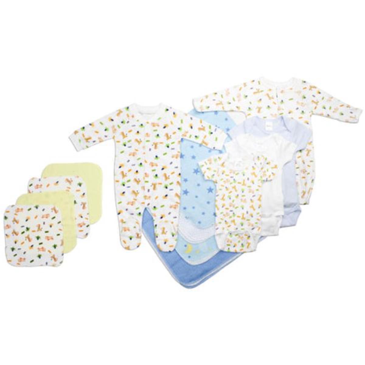 Bambini LS-0024 Newborn Baby Boy Layette Baby Shower Gift Set&#44; White & Blue - Newborn
