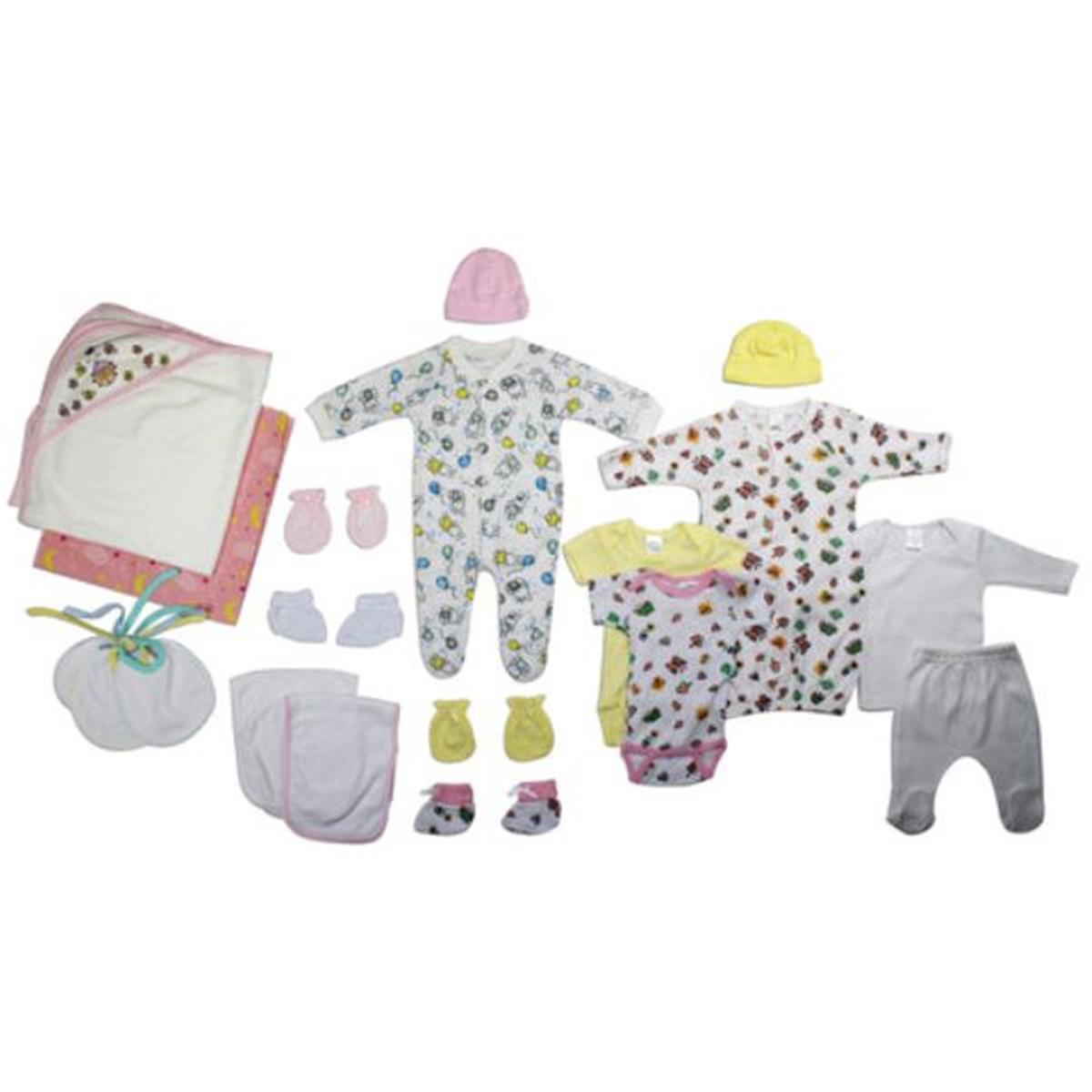 Bambini LS-0029 Newborn Baby Girl Layette Baby Shower Gift Set&#44; White & Pink - Newborn