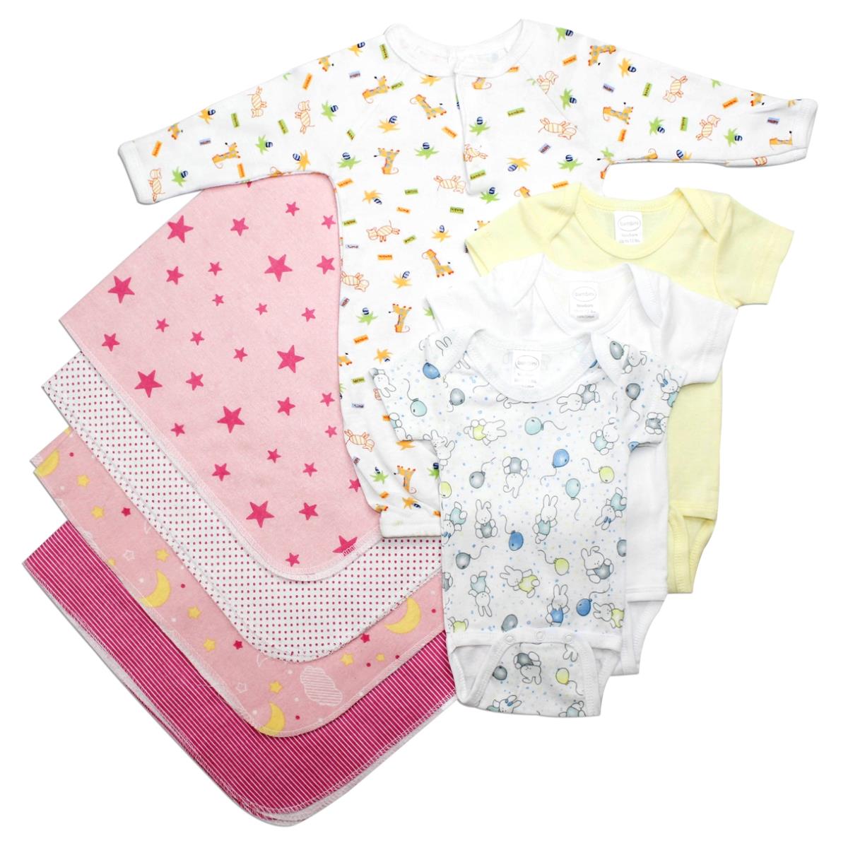 Picture of Bambini LS-0033 Baby Girls Layette Baby Shower Gift Set&#44; White & Pink - Newborn