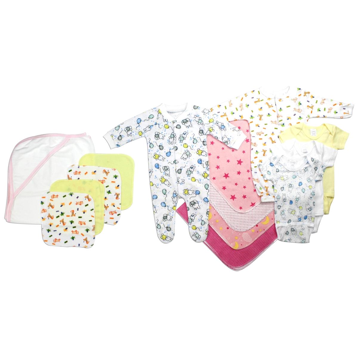 Picture of Bambini LS-0038 Baby Girls Layette Baby Shower Gift Set&#44; White & Pink - Newborn