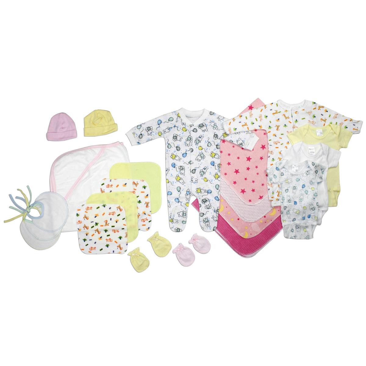 Picture of Bambini LS-0039 Baby Girls Layette Baby Shower Gift Set&#44; White & Pink - Newborn