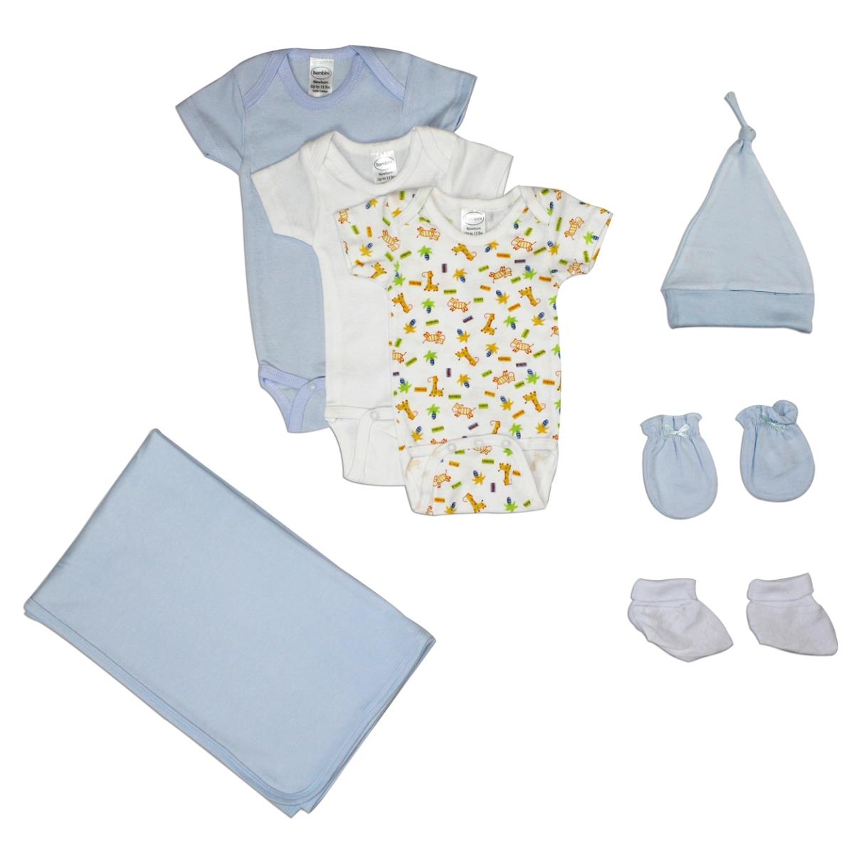 Picture of Bambini LS-0041 Baby Girl Layette Baby Shower Gift Set&#44; White & Blue - Newborn