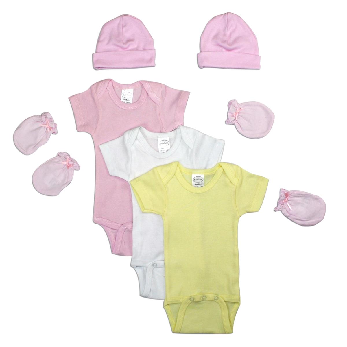 Picture of Bambini LS-0048 Baby Girls Layette Baby Shower Gift Set&#44; White & Pink - Newborn