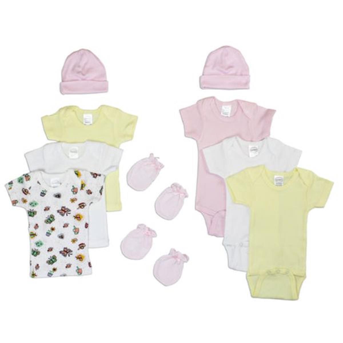 Bambini LS-0049 Newborn Baby Girls Layette Baby Shower Gift Set&#44; White & Pink - Newborn