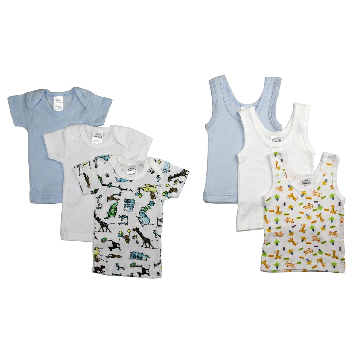 LS-0056M Boys Layette Set, White & Blue - Medium
