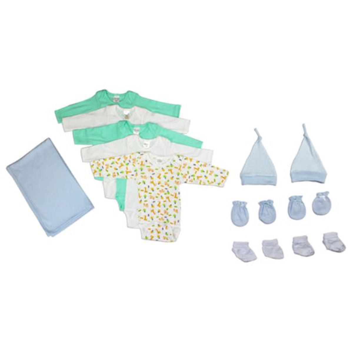 Bambini LS-0060 Newborn Baby Boys Layette Baby Shower Gift Set&#44; White & Blue - Newborn