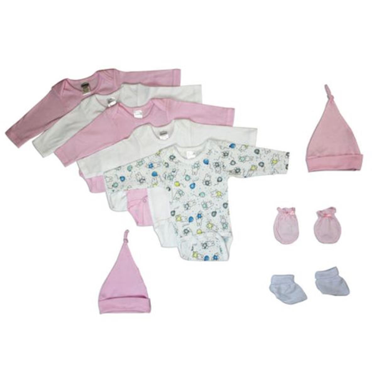 Bambini LS-0061 Newborn Baby Girl Layette Baby Shower Gift Set&#44; White & Pink - Newborn