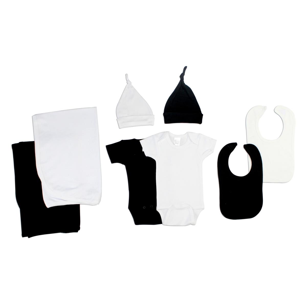 LS-0068S Layette Set, White & Black - Small