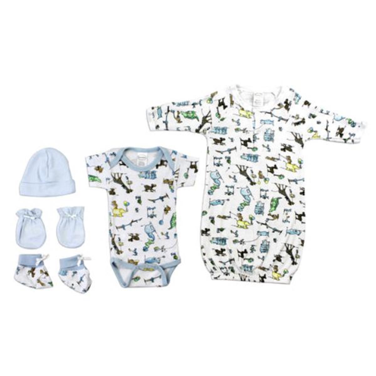 Bambini LS-0079 Newborn Baby Boys Layette Baby Shower Gift Set&#44; White & Blue - Newborn