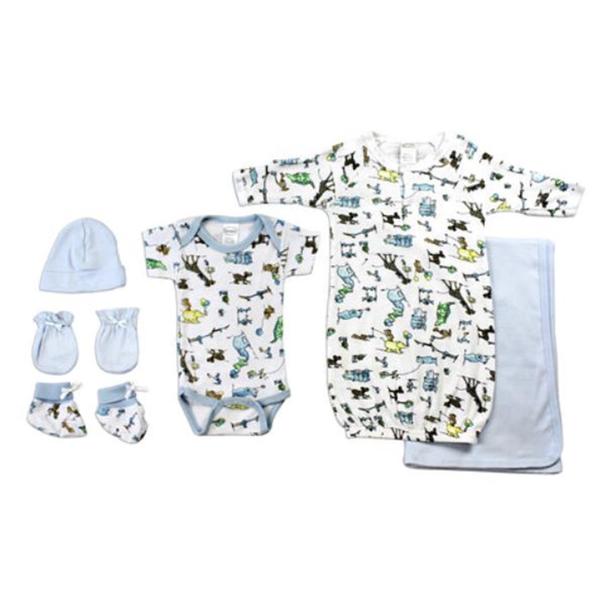 Bambini LS-0080 Newborn Baby Boys Layette Baby Shower Gift Set&#44; White & Blue - Newborn