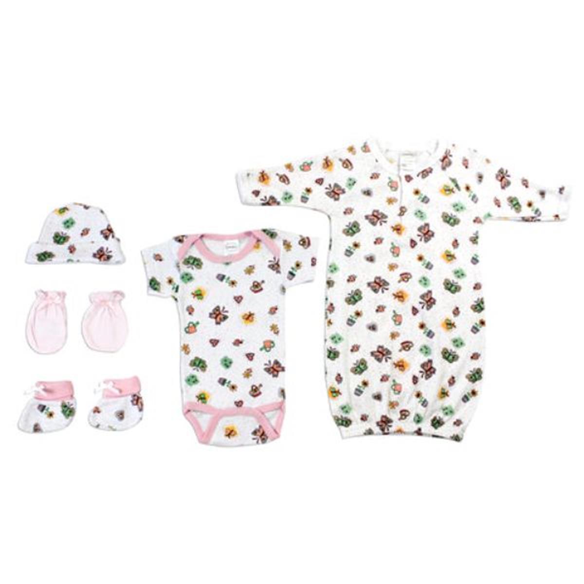 Bambini LS-0084 Newborn Baby Girls Layette Baby Shower Gift Set&#44; White & Pink - Newborn