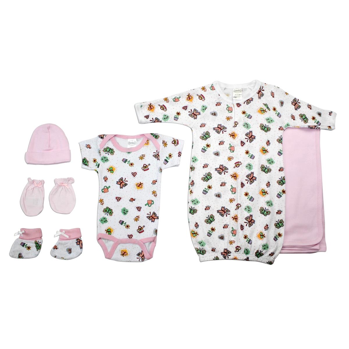Picture of Bambini LS-0085 Baby Girls Layette Baby Shower Gift Set&#44; White & Pink - Newborn