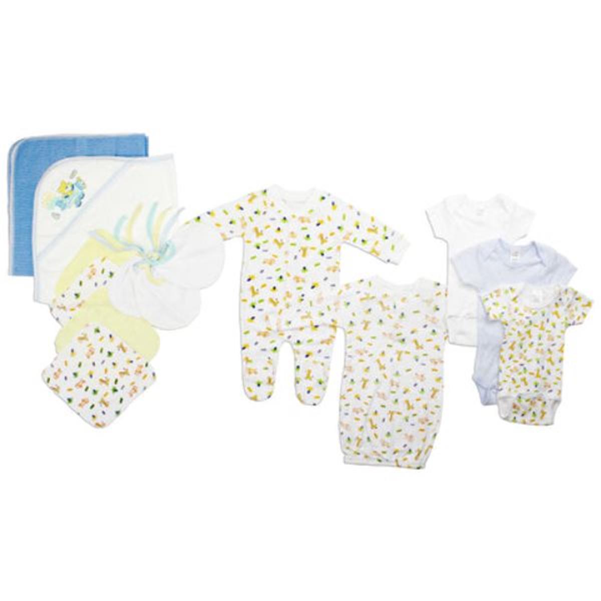 Bambini LS-0090 Newborn Baby Boys Layette Baby Shower Gift Set&#44; White & Blue - Newborn