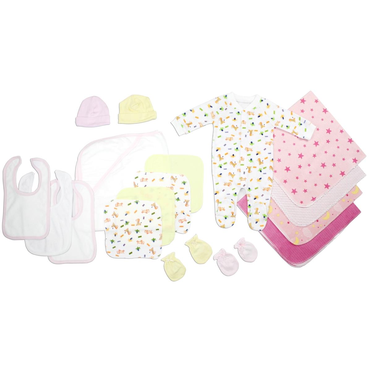 Picture of Bambini LS-0102 Baby Girls Layette Baby Shower Gift Set&#44; White & Pink - Newborn