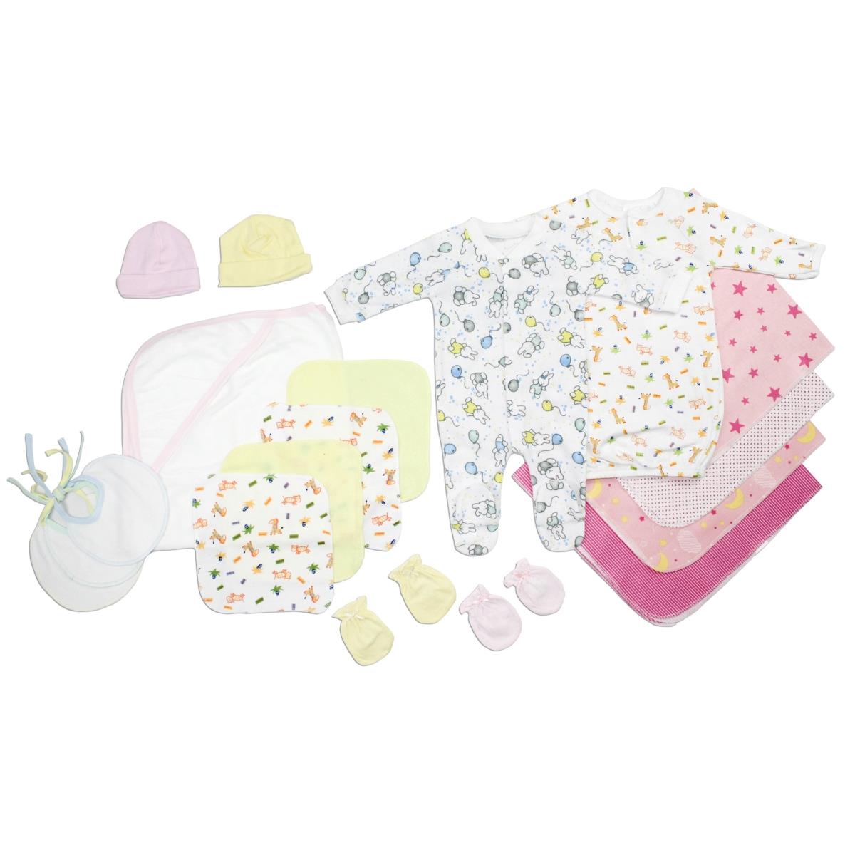 Picture of Bambini LS-0104 Baby Girls Layette Baby Shower Gift Set&#44; White & Pink - Newborn