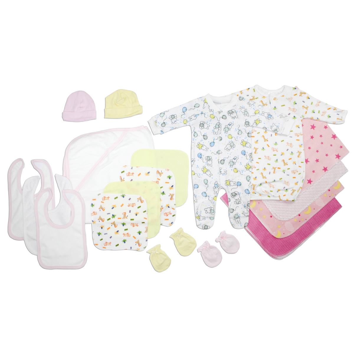Picture of Bambini LS-0105 Baby Girls Layette Baby Shower Gift Set&#44; White & Pink - Newborn