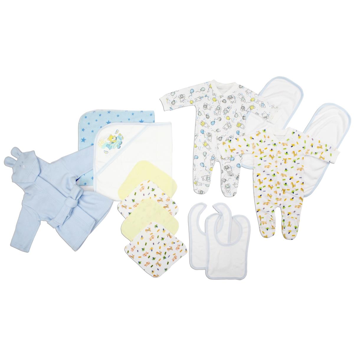 Picture of Bambini LS-0107 Baby Boy Layette Baby Shower Gift Set&#44; White & Blue - Newborn