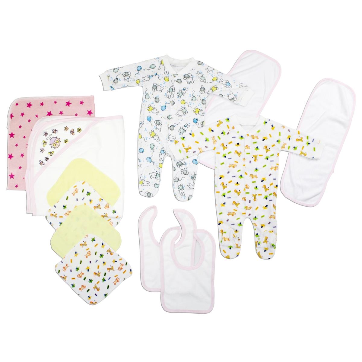 Picture of Bambini LS-0108 Baby Girls Layette Baby Shower Gift Set&#44; White & Pink - Newborn