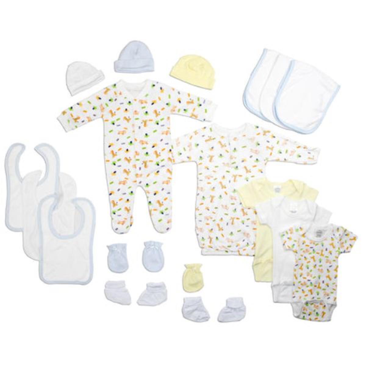 Bambini LS-0111 Newborn Baby Boys Layette Baby Shower Gift Set&#44; White & Blue - Newborn