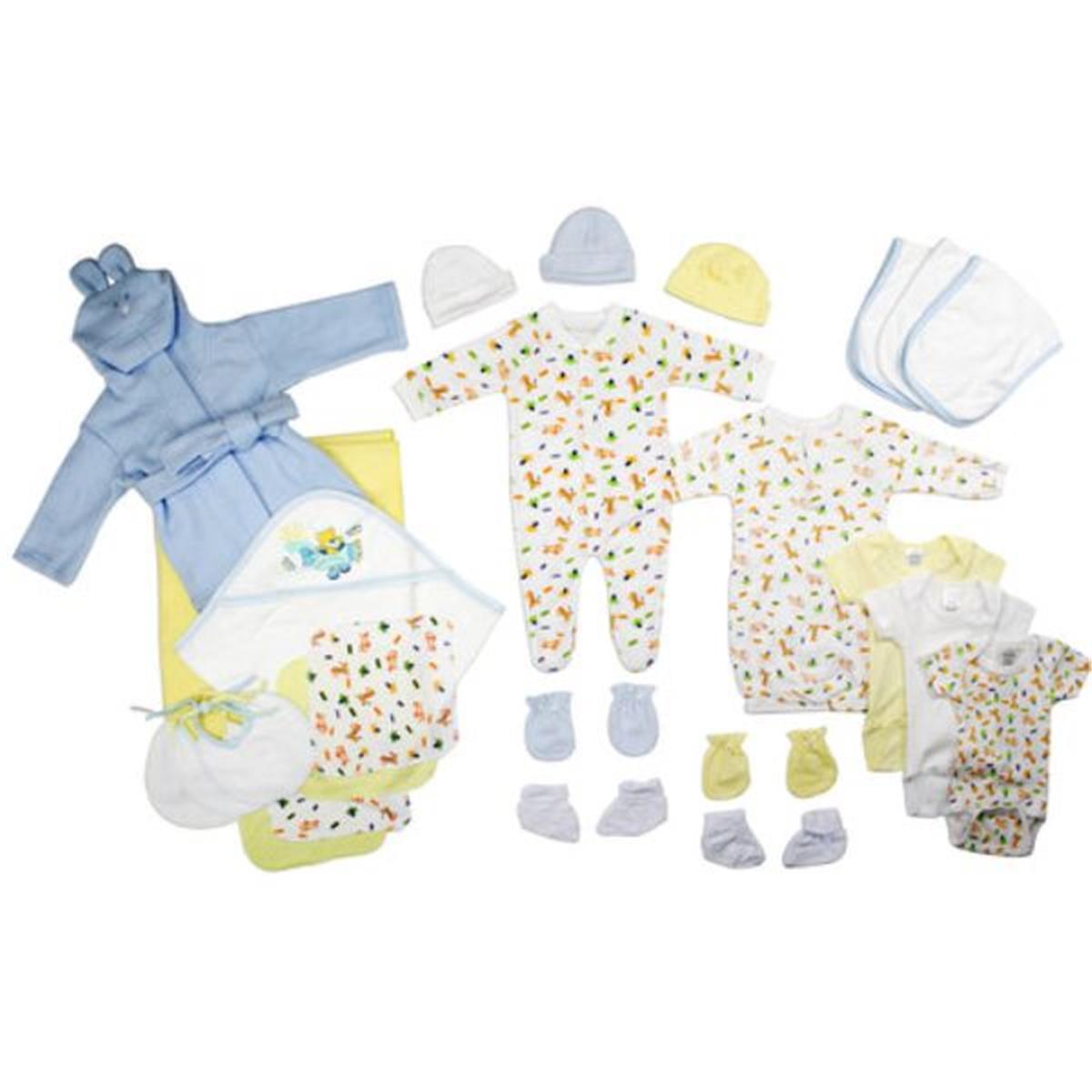 Bambini LS-0112 Newborn Baby Boys Layette Baby Shower Gift Set&#44; White & Blue - Newborn
