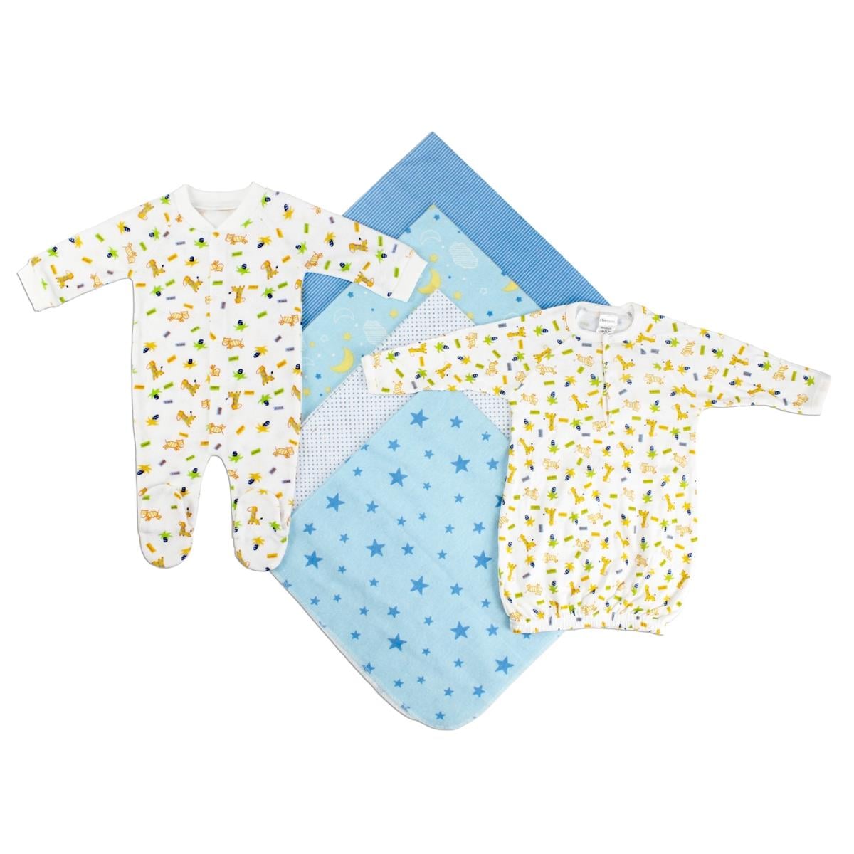 LS-0115 Boys Layette Set, White & Blue - Newborn