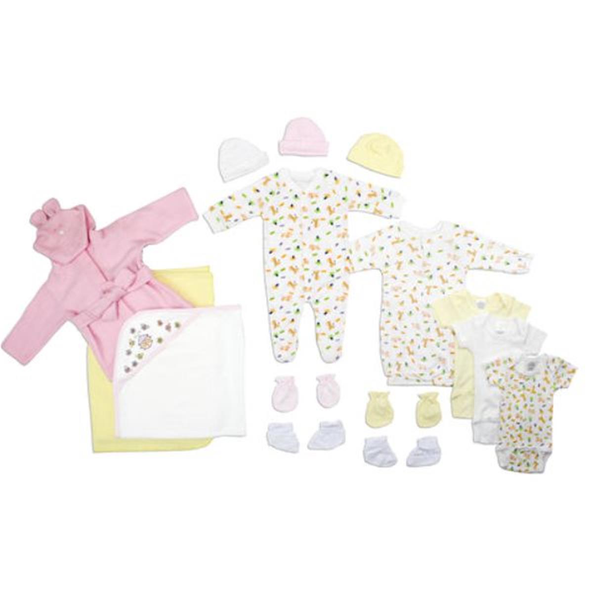 Bambini LS-0122 Newborn Baby Girls Layette Baby Shower Gift Set&#44; White & Pink - Newborn
