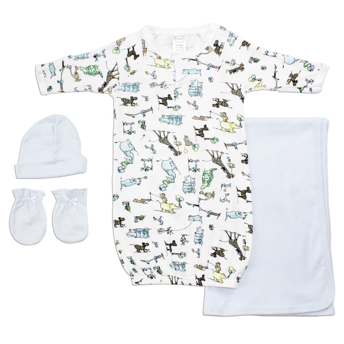 LS-0125 Boys Layette Set, White & Blue - Newborn
