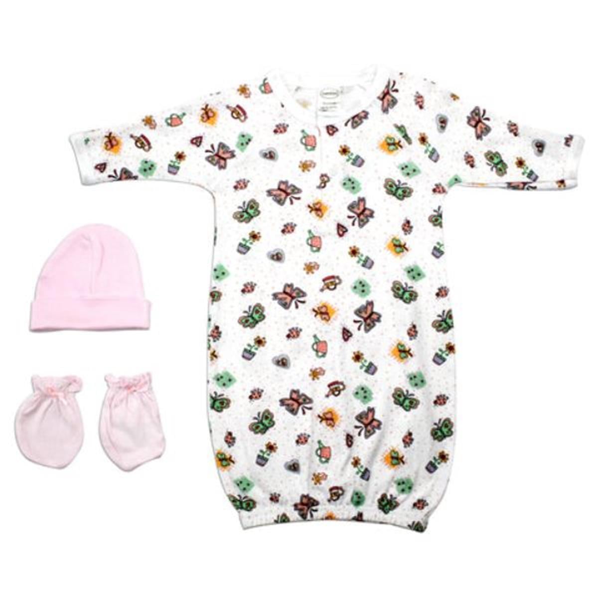 LS-0133 Girls Layette Set, White & Pink - Newborn
