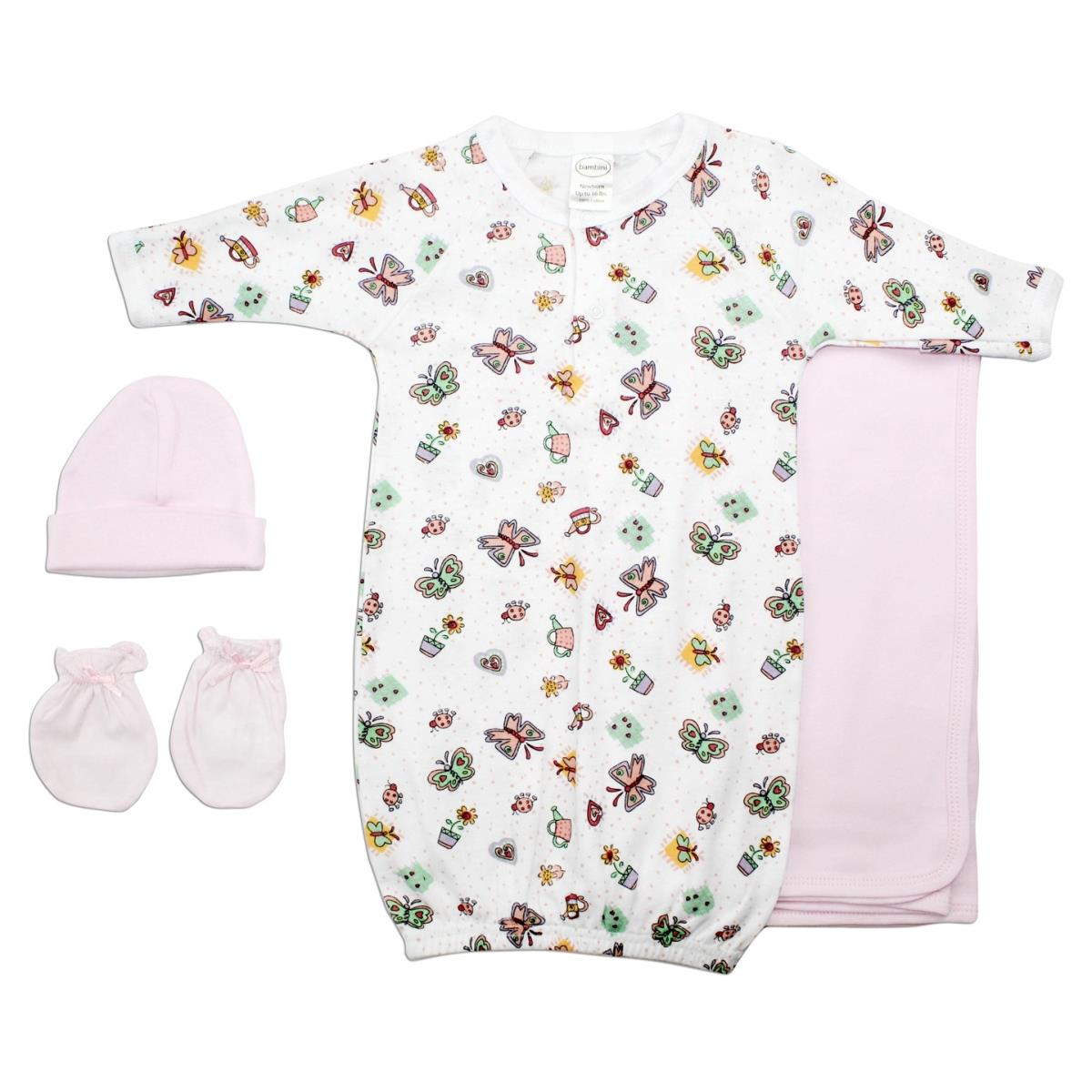 LS-0134 Girls Layette Set, White & Pink - Newborn