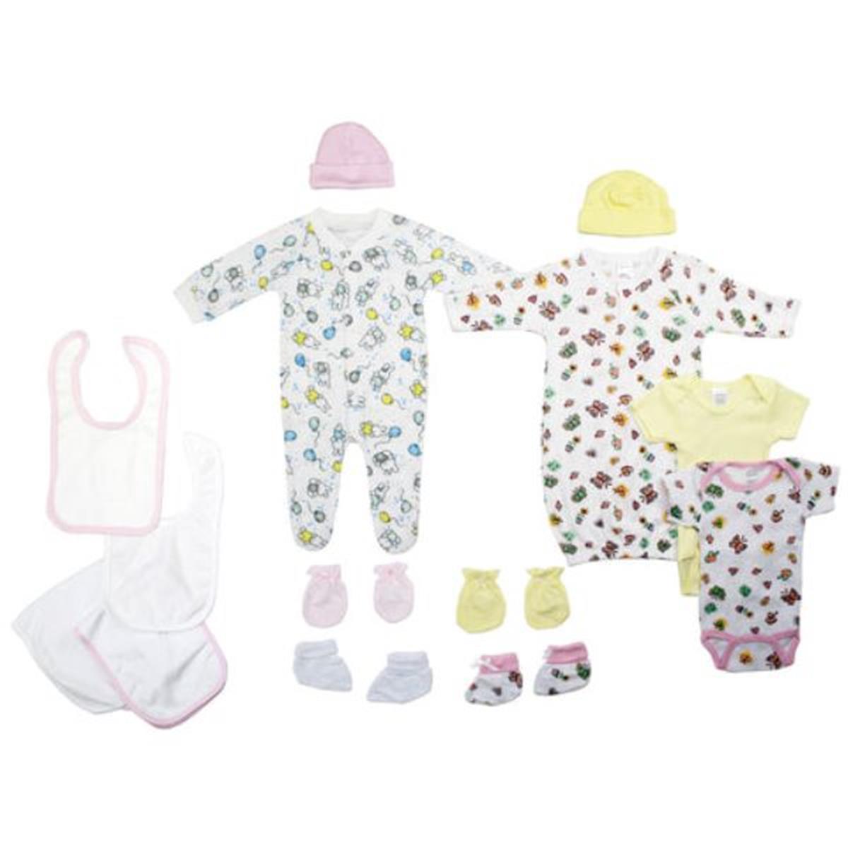 Bambini LS-0135 Newborn Baby Girls Layette Baby Shower Gift Set&#44; White & Pink - Newborn