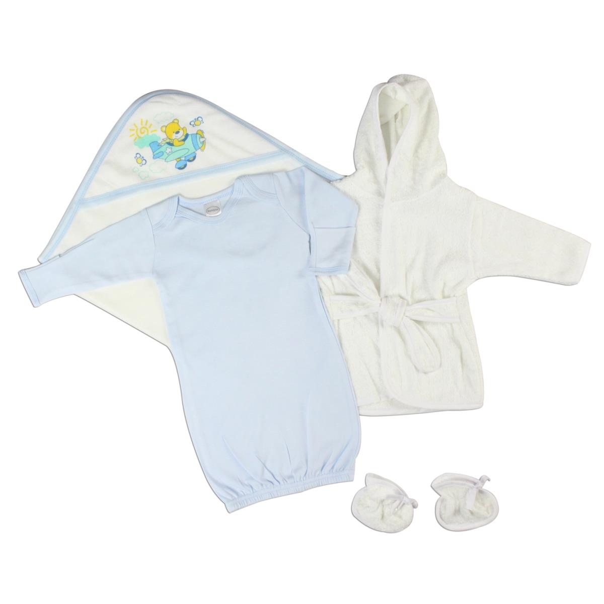 LS-0137 Boys Layette Set, White & Blue - Newborn