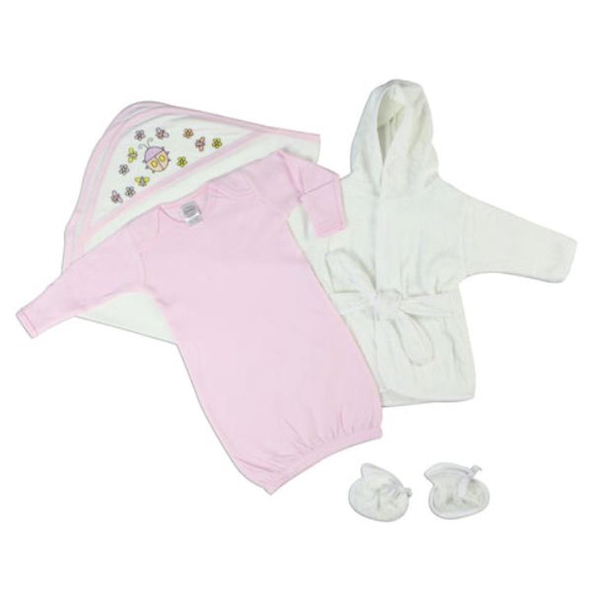 LS-0139 Girls Layette Set, White & Pink - Newborn