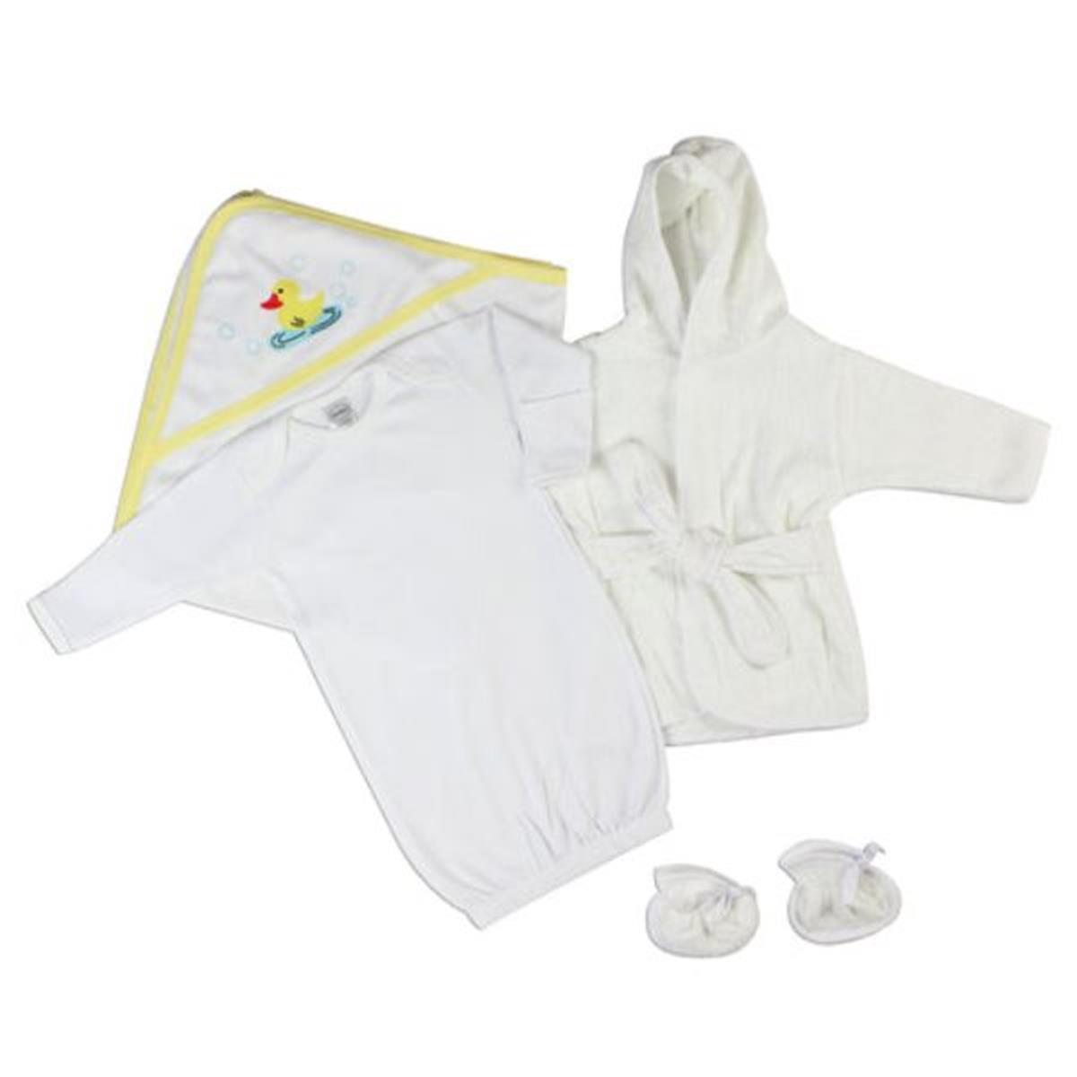 LS-0141 Neutral Newborn Baby Layette Set, White & Yellow - Newborn