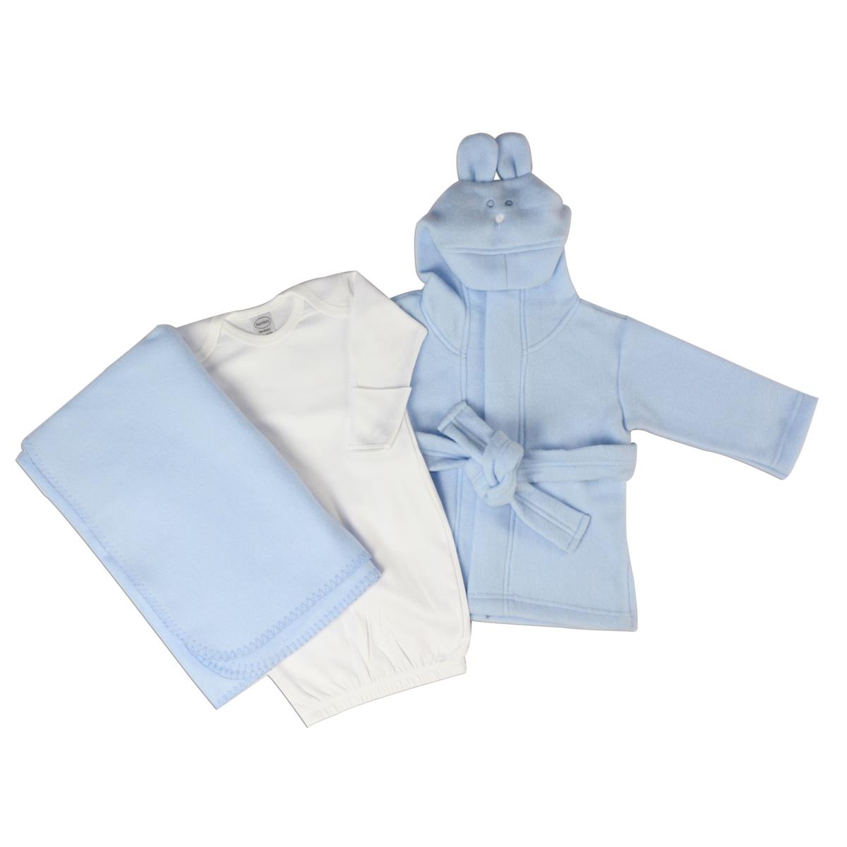 LS-0142 Baby Boys Layette Set, White & Blue - Newborn