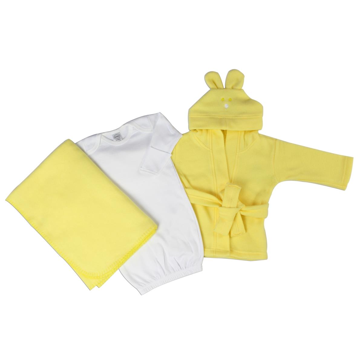 LS-0144 Neutral Newborn Baby Layette Set, White & Yellow - Newborn