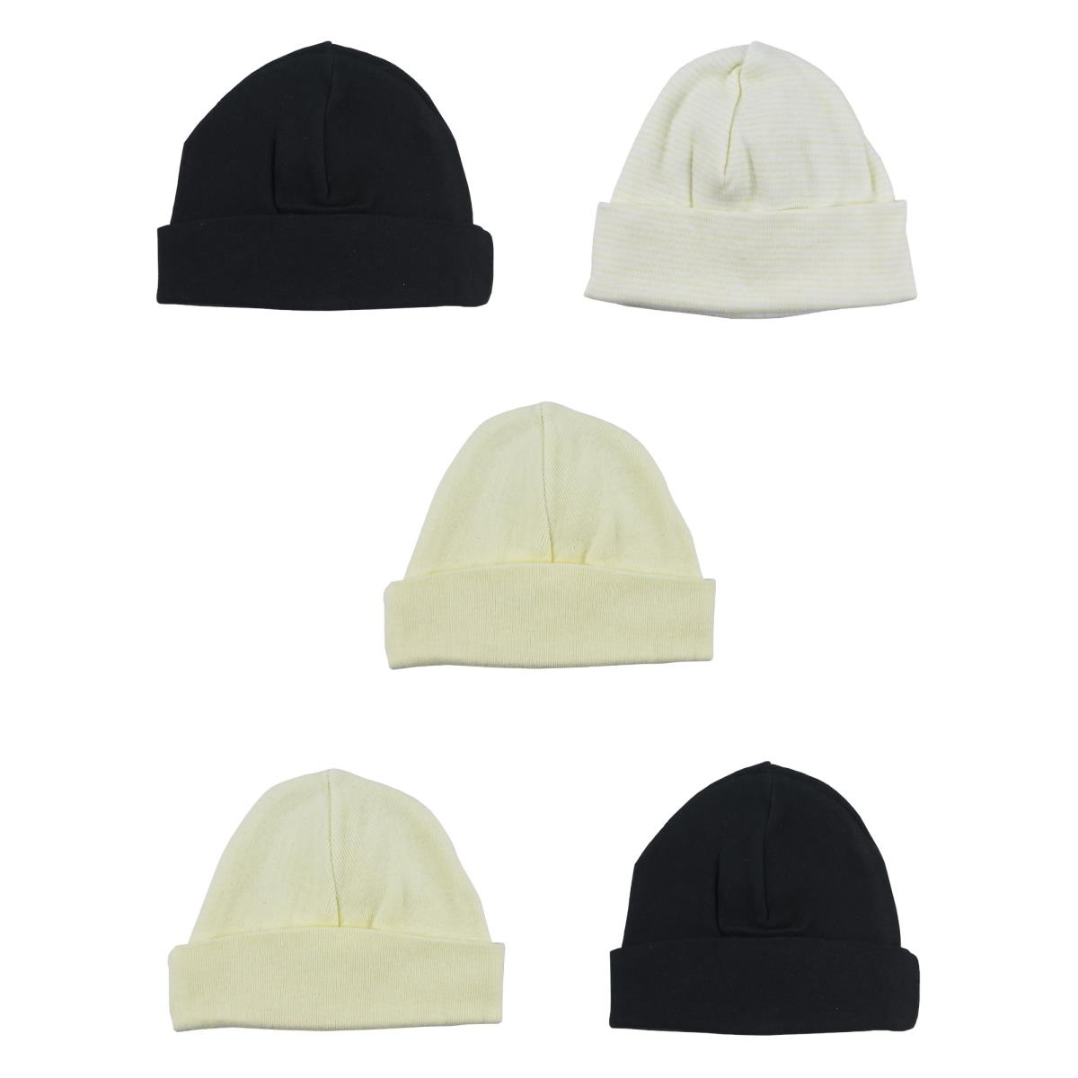 Picture of Bambini LS-0300 Boys Baby Cap&#44; Yellow & Black - One Size - 5 per Pack