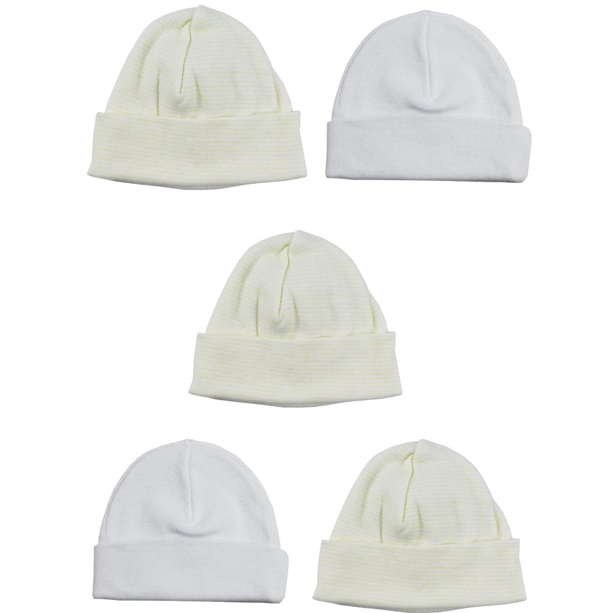 Picture of Bambini LS-0309 Beanie Baby Caps&#44; Pink & Yellow - One Size - 5 per Pack