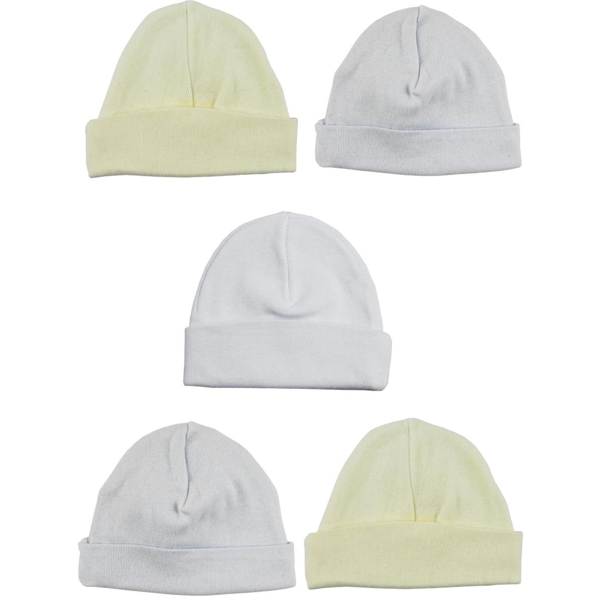 Picture of Bambini LS-0312 Boys Baby Cap&#44; Yellow & Blue - One Size - 5 per Pack