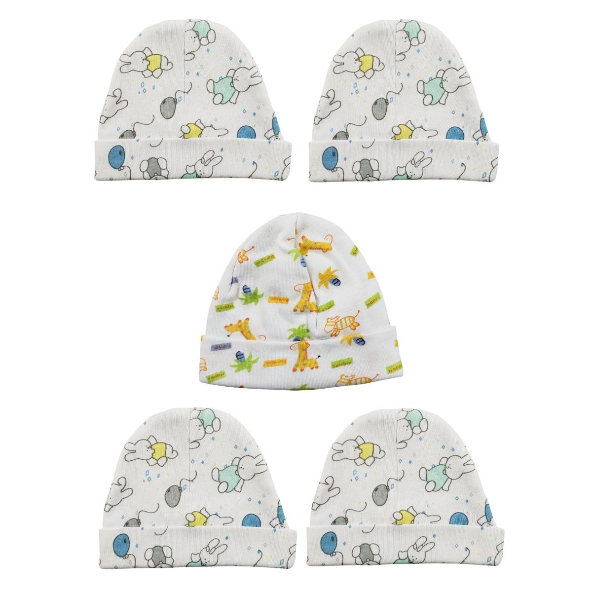 LS-0355 Beanie Baby Caps, Prints - One Size - 5 per Pack