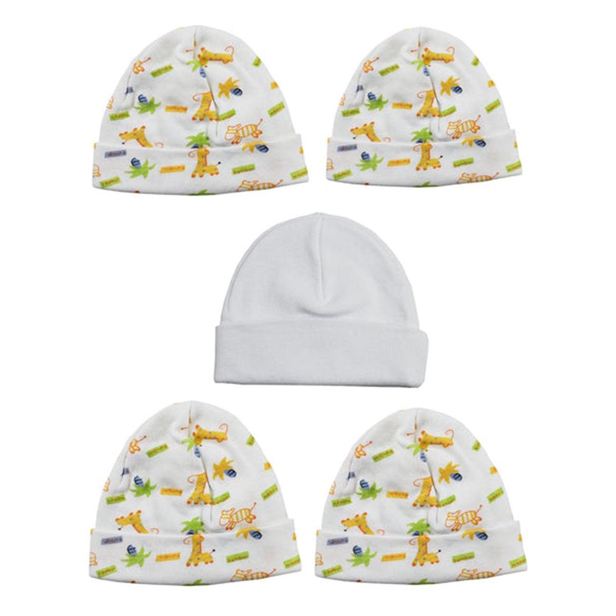 LS-0364 Beanie Baby Caps, Pink & Prints - One Size - 5 per Pack