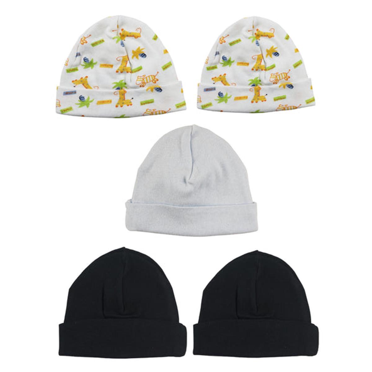LS-0366 Boys Baby Cap - Blue, Black & Prints - One Size - 5 per Pack