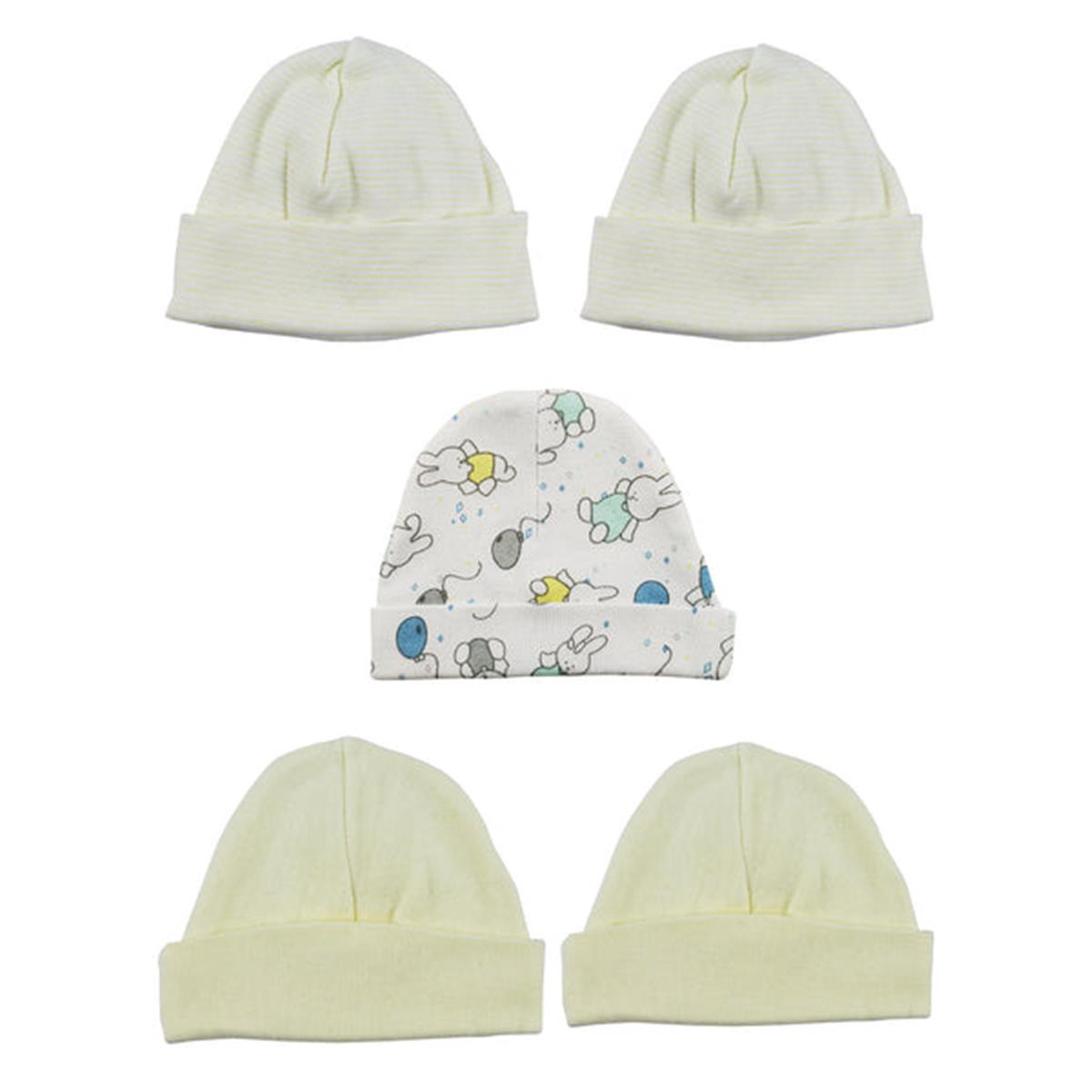 LS-0388 Beanie Baby Caps, Black & Yellow - One Size - 5 per Pack